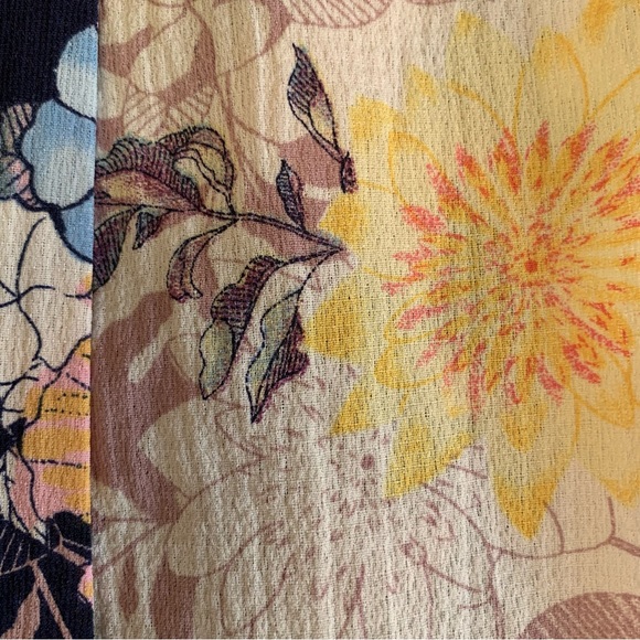 Umgee Pants Womens Size S Boho Blue Floral Front Split Wide Leg Resort Cover Up - Picture 8 of 10